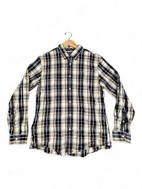 Eddie Bauer Men's Plaid Button-Down Dress Shirt M
